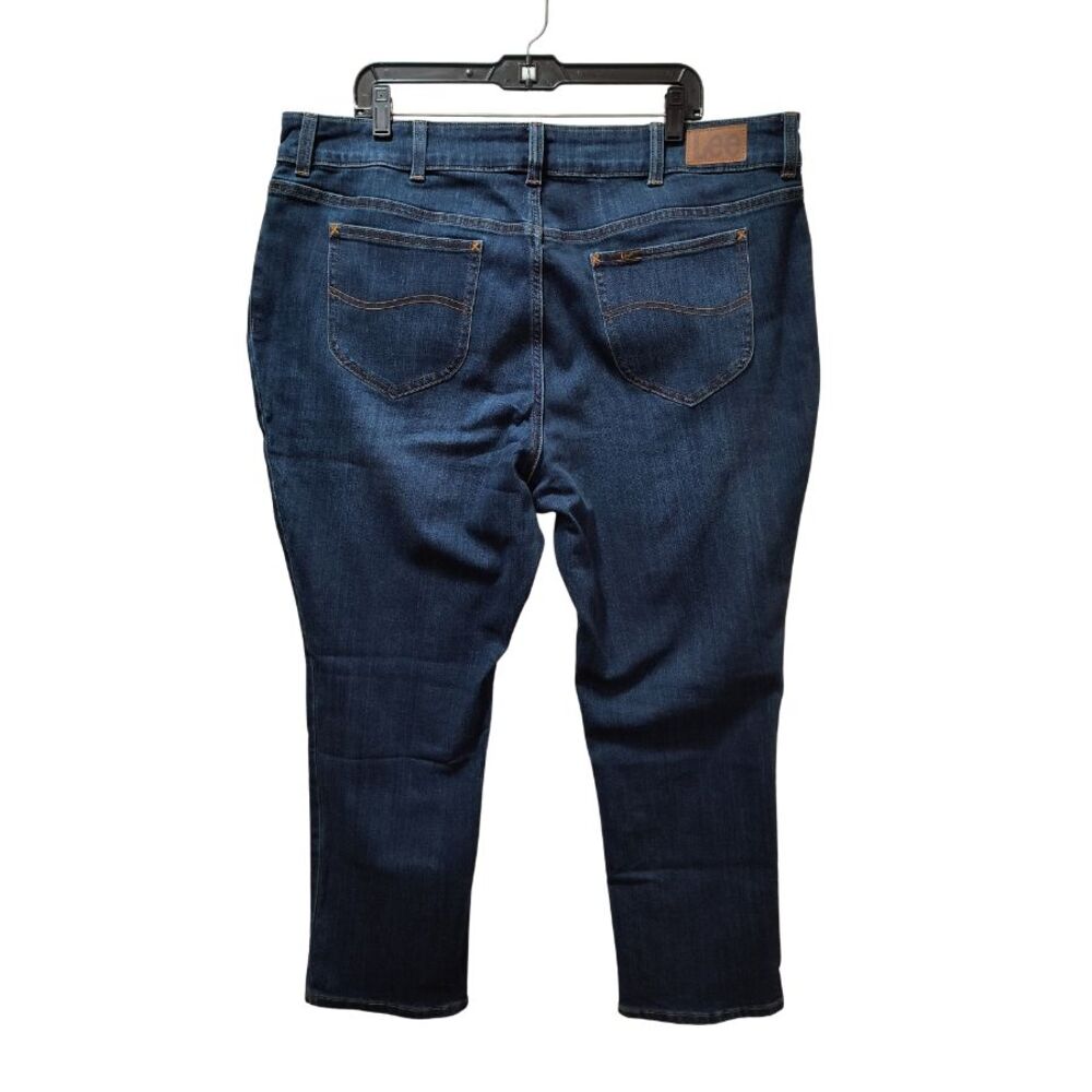 Lee Jeans Women's 22W Short Straight Blue Stretch Denim 41x28 - Picture 2 of 5